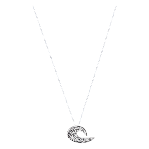 Sterling Silver Cut out Wave on a Sterling Silver chain with Patina Necklace